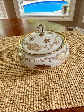 Reichenbach Germany Gold Gilt Sugar Bowl/ Candy Dish with Lid